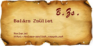 Balázs Zsüliet névjegykártya